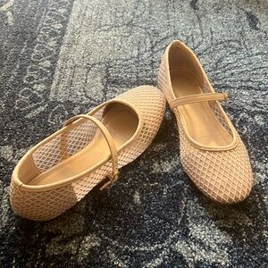 Mesh rhinestone Mary Jane ballet flats